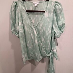 Nine West Women's Green Wrap Top